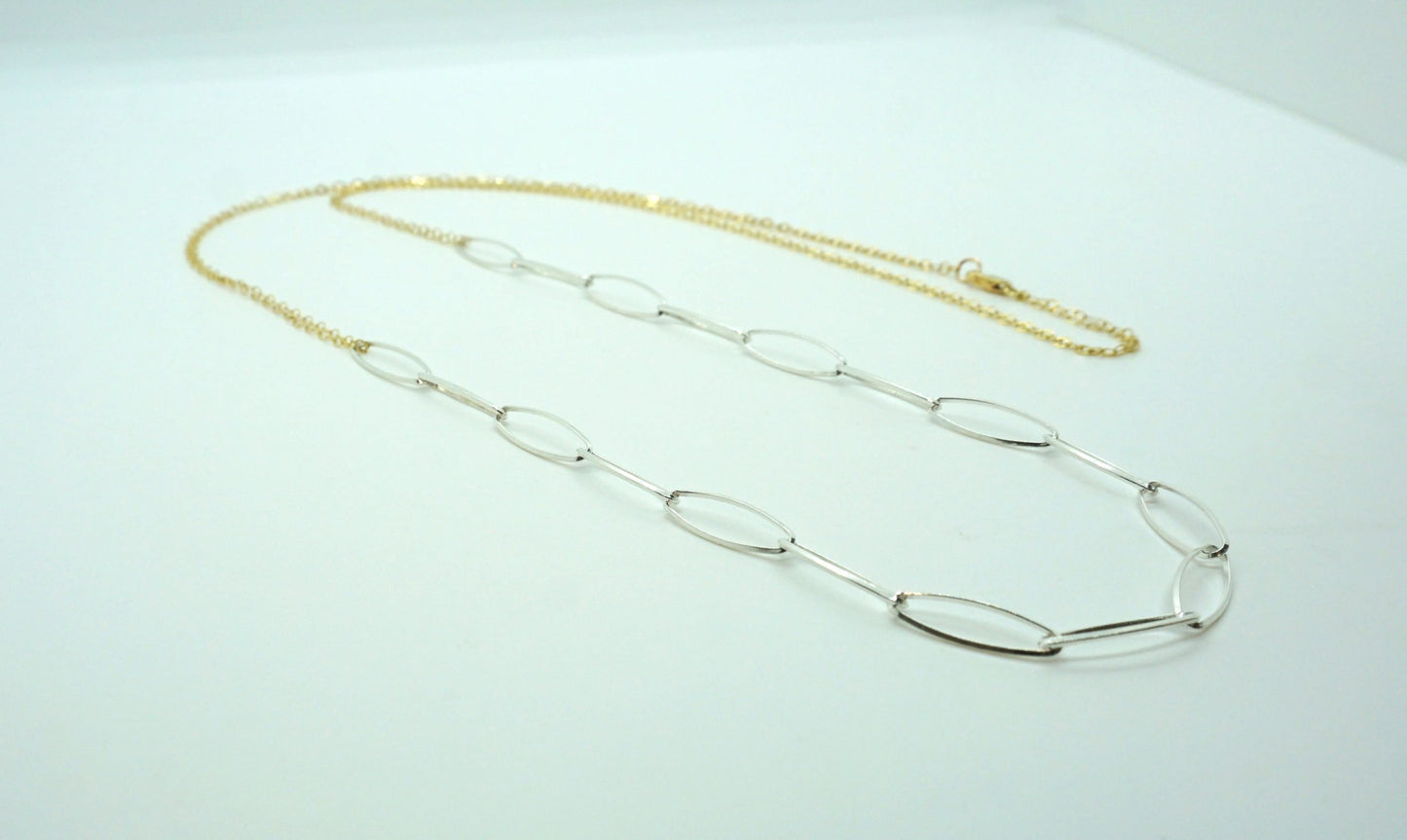 gold and silver chain stacking necklace