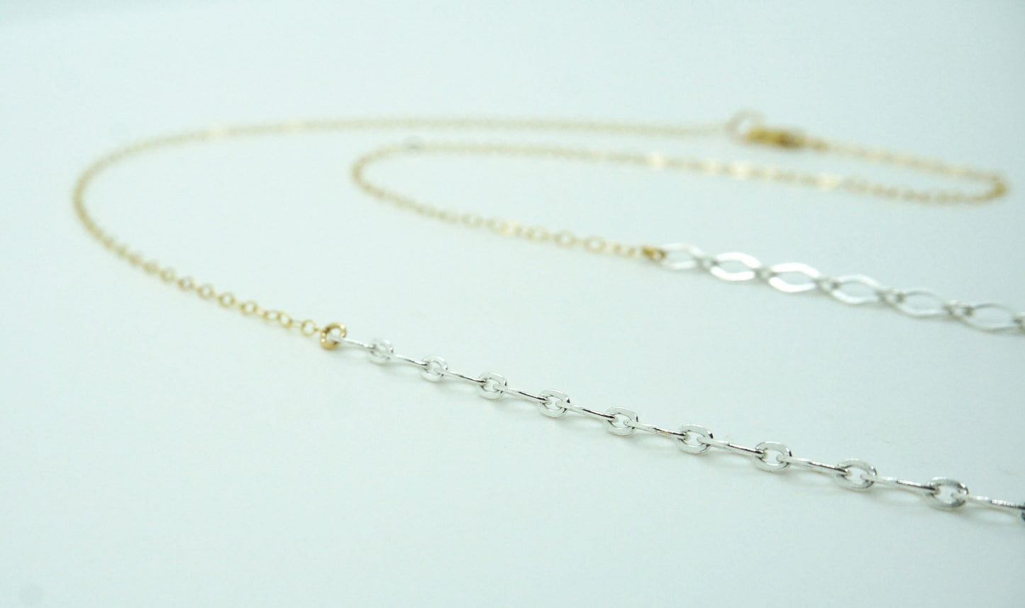 Silver and gold fill chain necklace