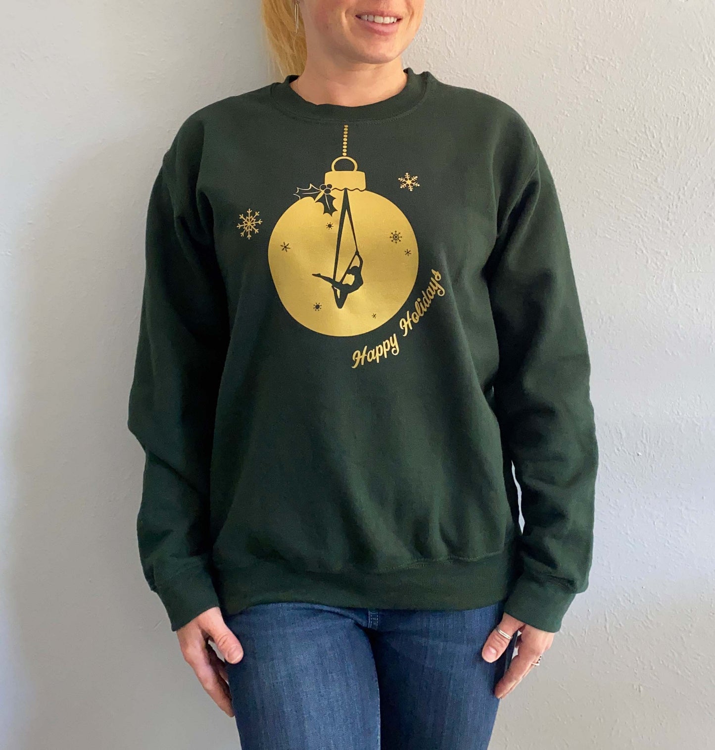 Green Aerial Ornament Holiday Sweatshirt