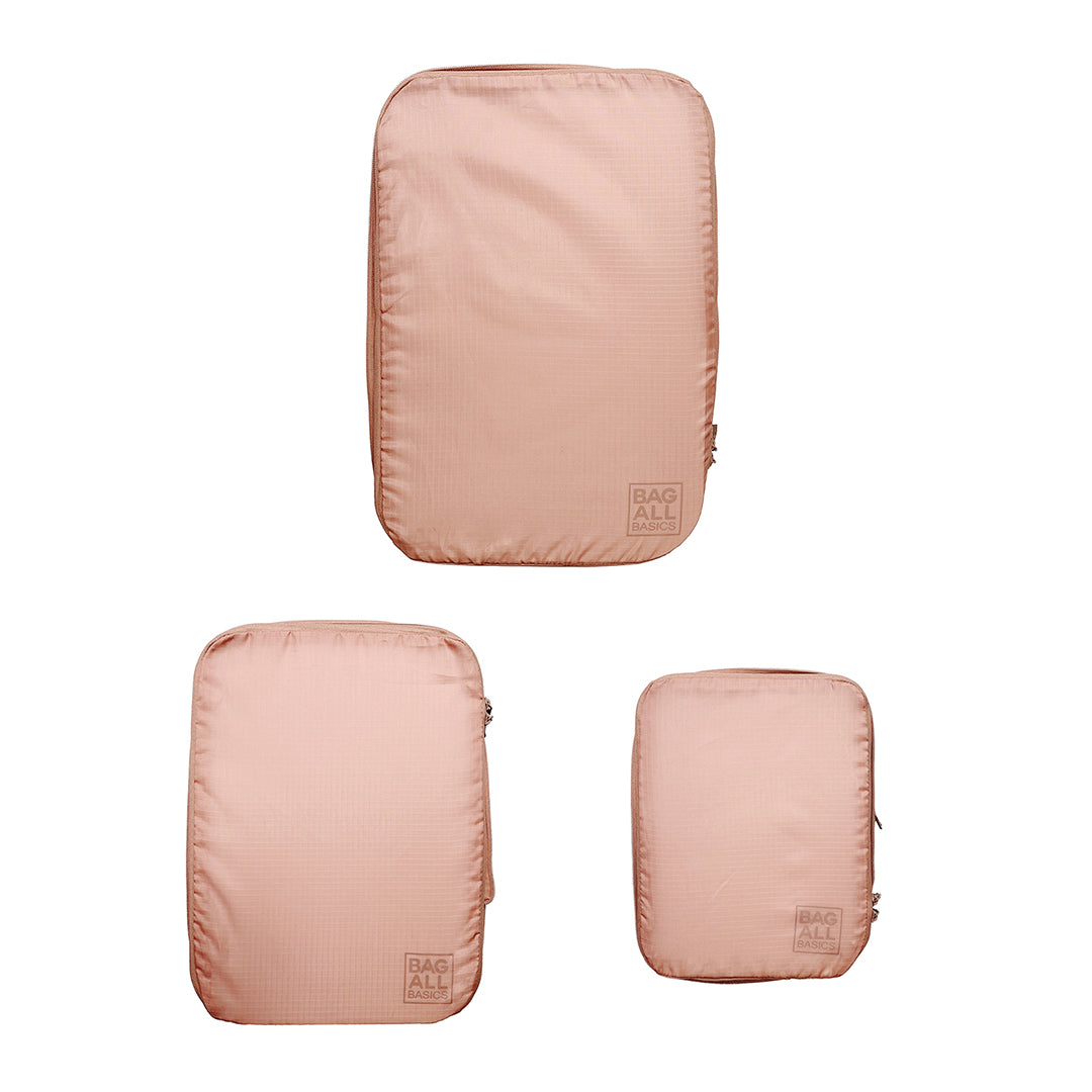 Compression Packing Cubes – Recycled Nylon – 3-pack – Pink/Blush