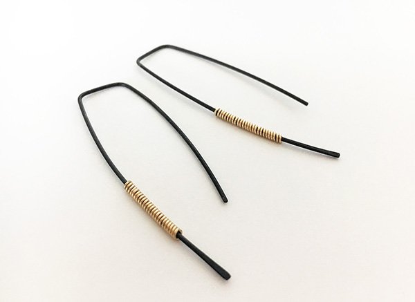Minimalist Black & Gold Earrings