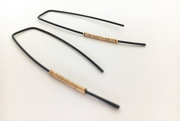 Minimalist Black & Gold Earrings