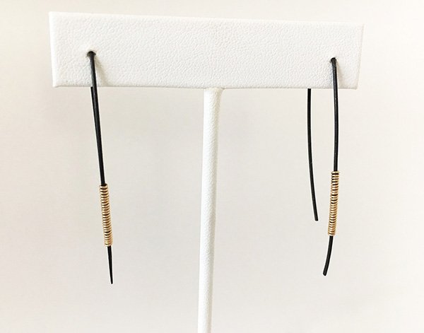 Minimalist Black & Gold Earrings
