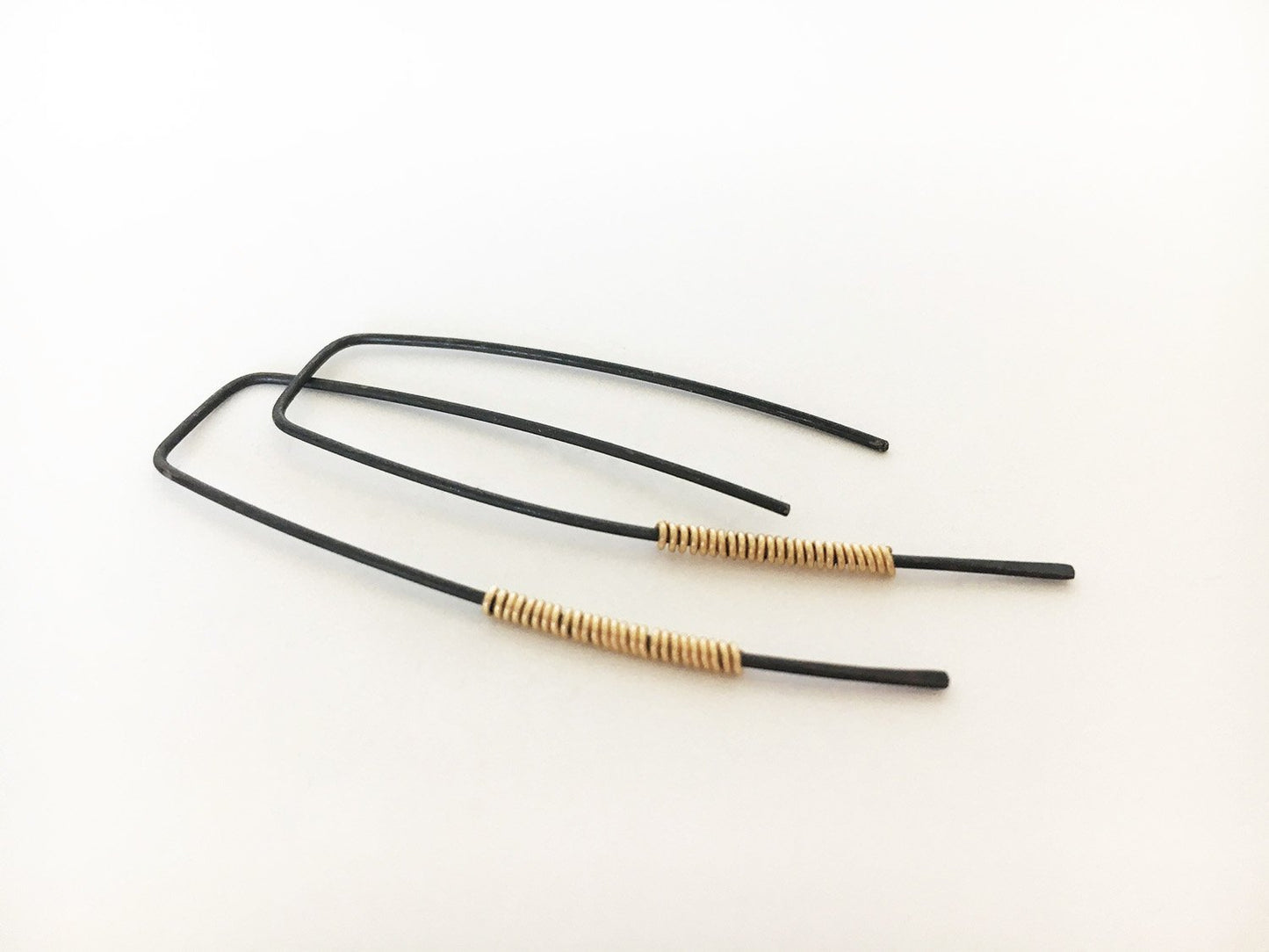 Minimalist Black & Gold Earrings