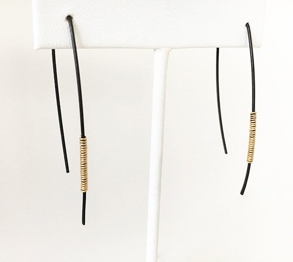 Minimalist Black & Gold Earrings