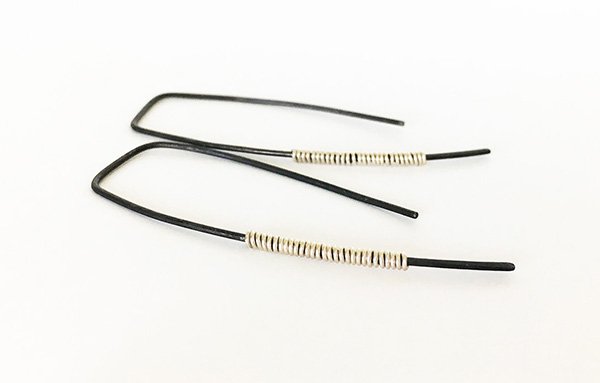 Black and Silver Minimalist Earrings