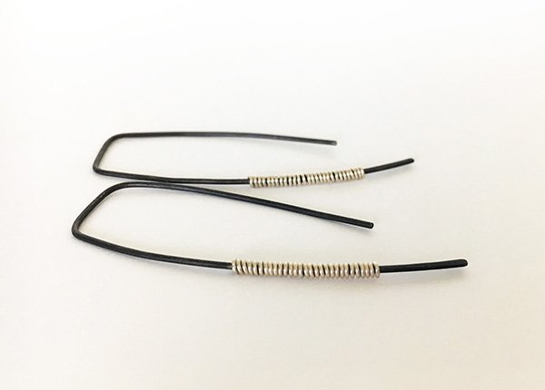 Minimalist Black & Silver Earrings