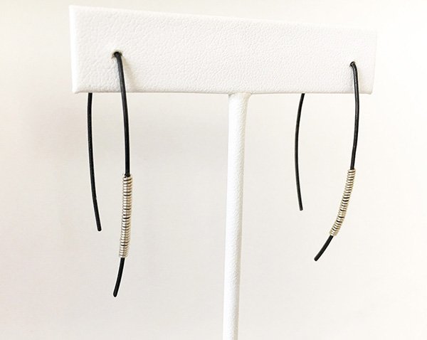 Minimalist Black & Silver Earrings