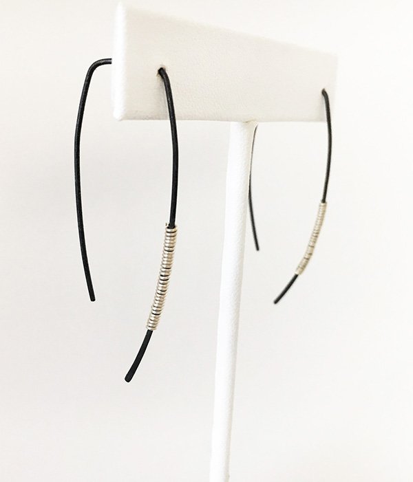 Minimalist Black & Silver Earrings