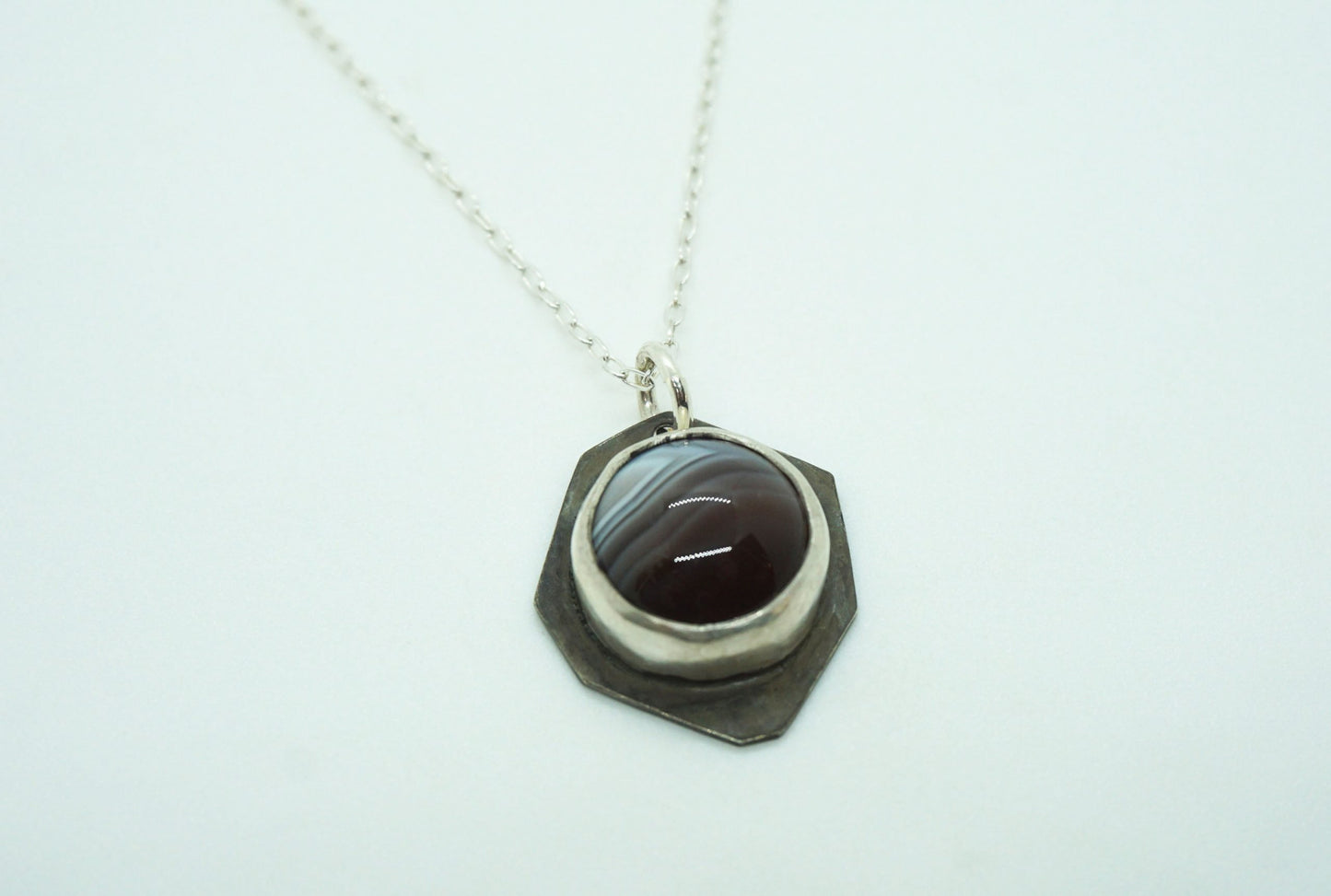 geometrice semi-precious agate necklace
