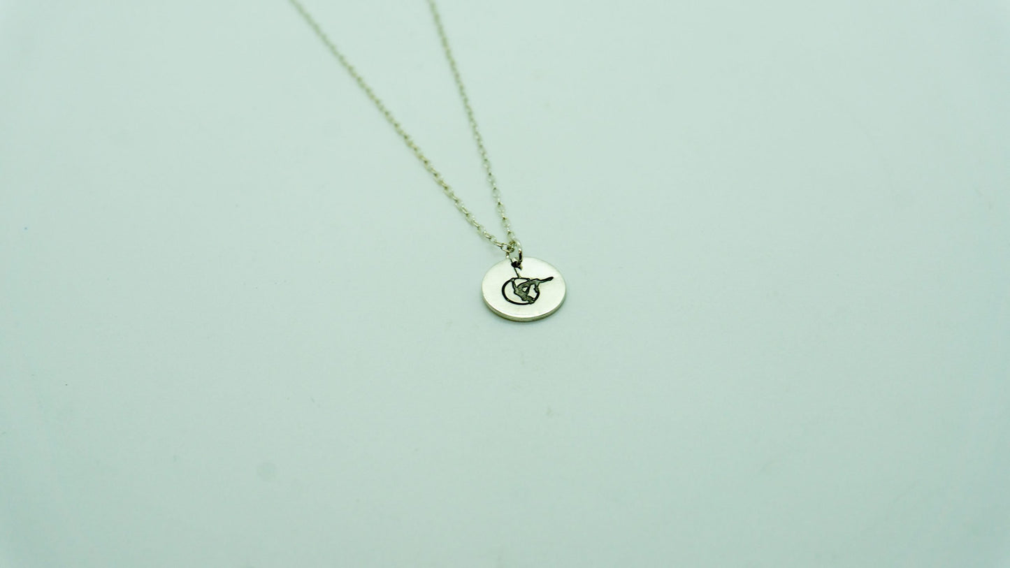 Silver Aerial Hoop Pendant Necklace