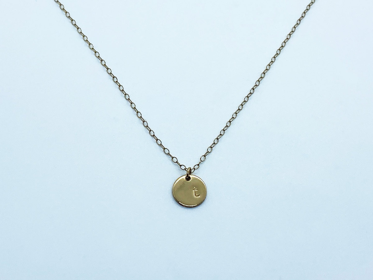 gold filled personalized disc necklace