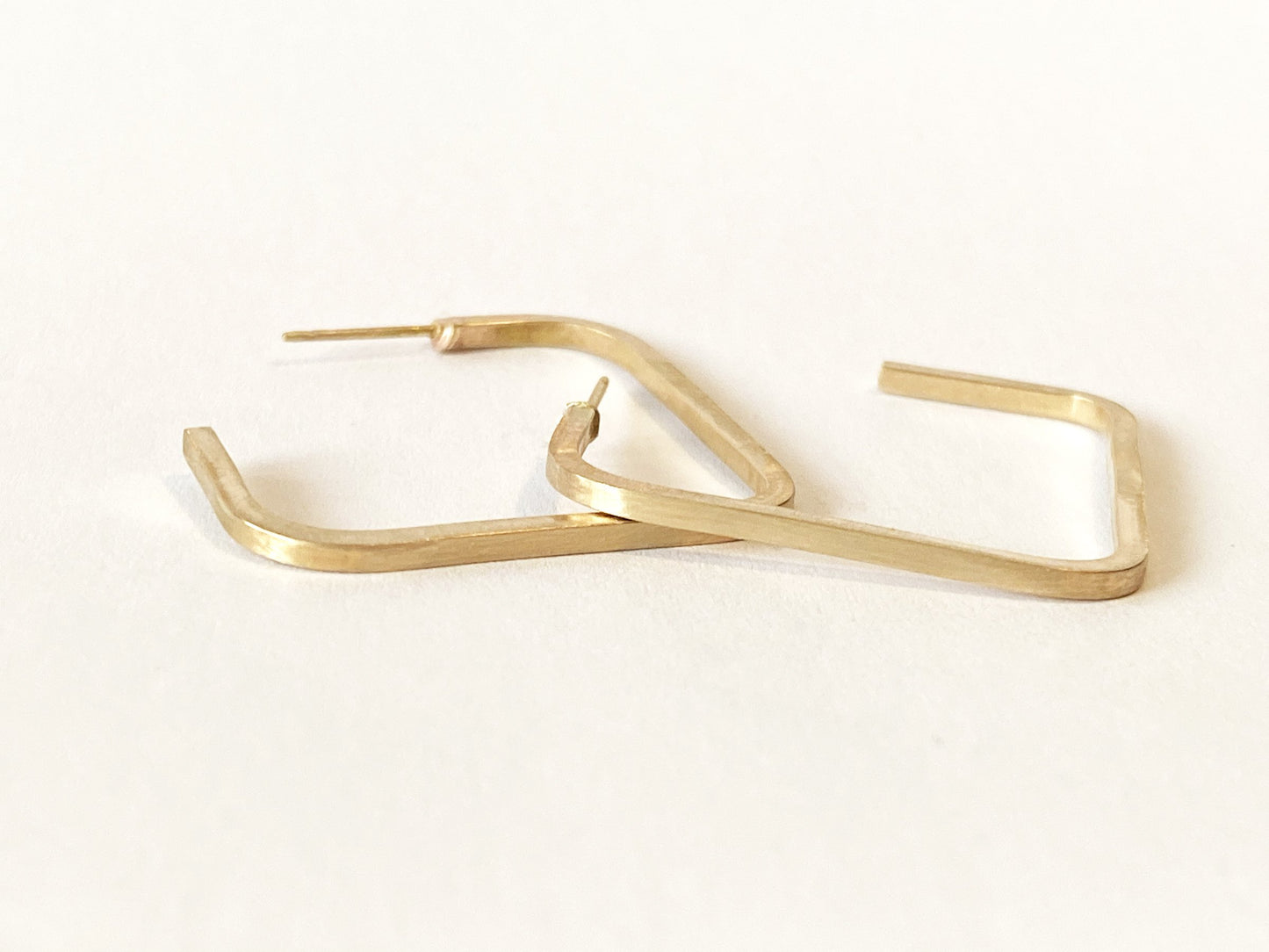 Gold Square Hoops