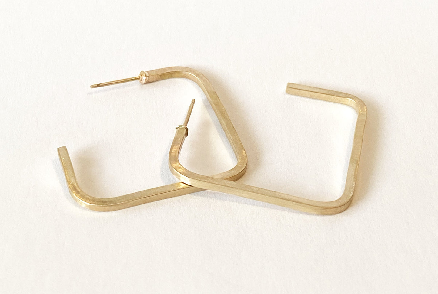 Gold Square Hoops