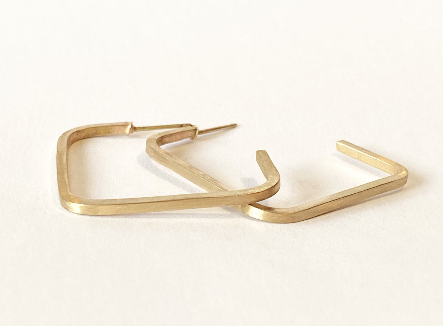 Gold Square Hoops
