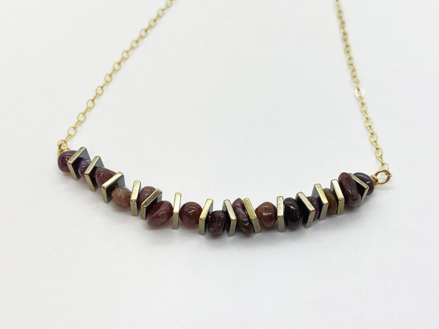 ruby gold gemstone necklace