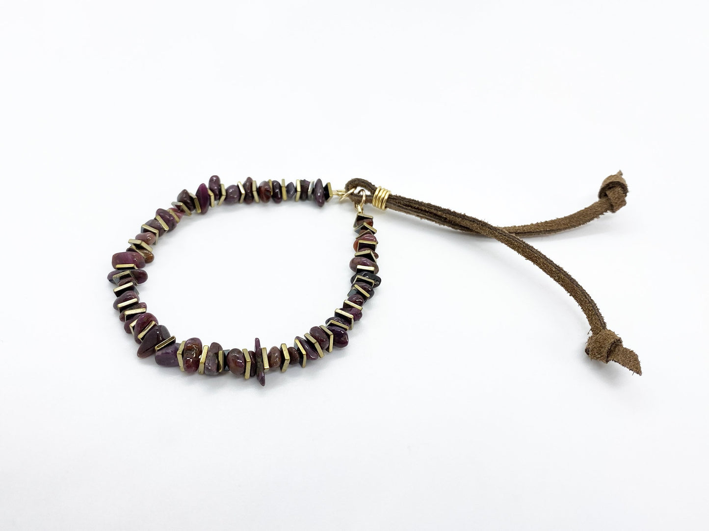Ruby adjustable birthstone bracelet