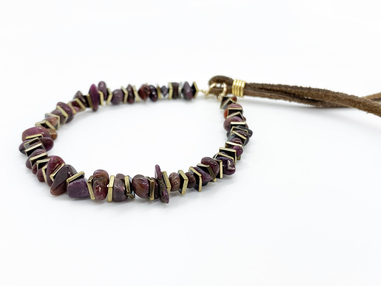 Ruby Gold adjustable slider bracelet