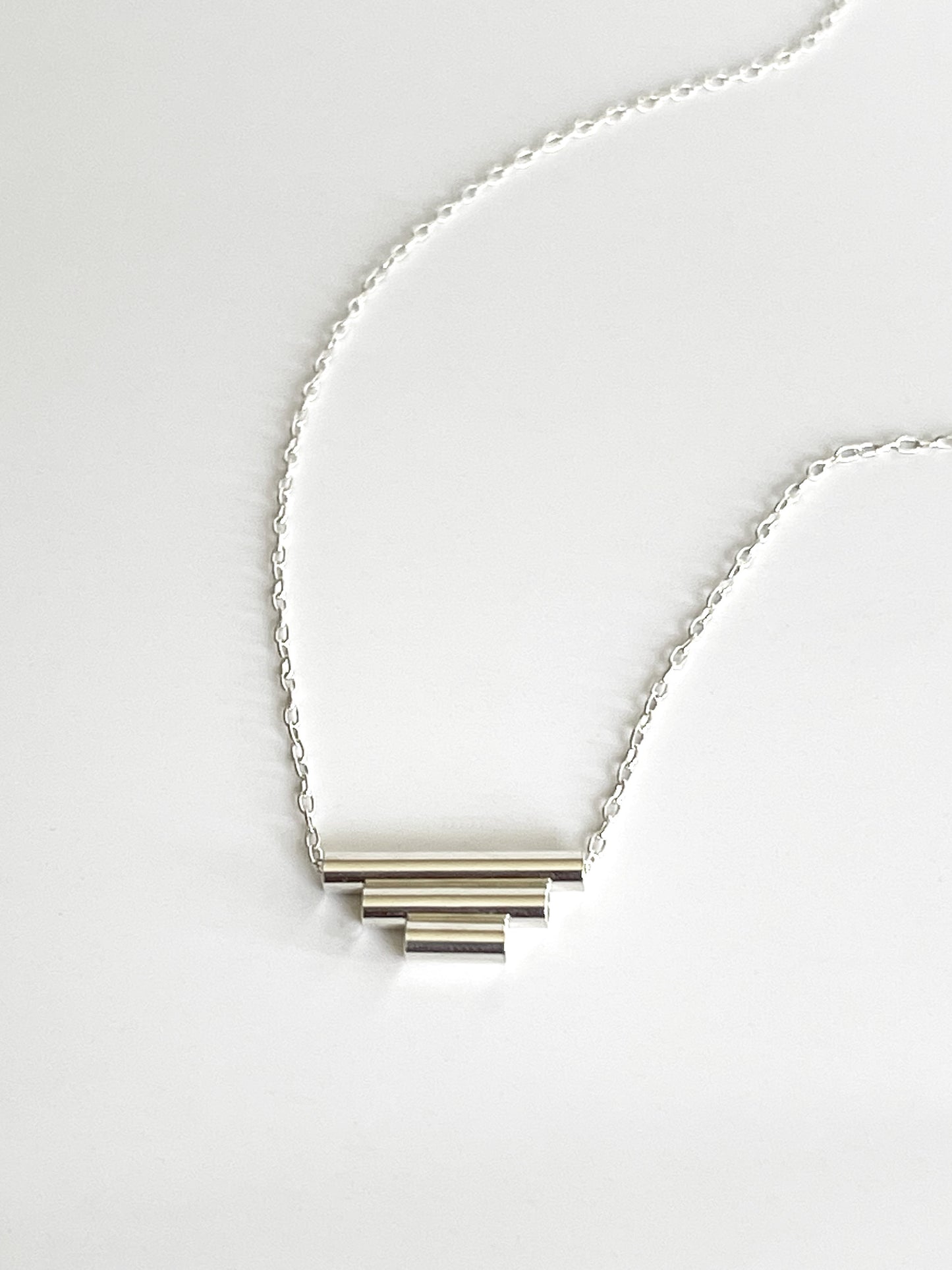 Sterling Silver Art Deco Pendant Necklace