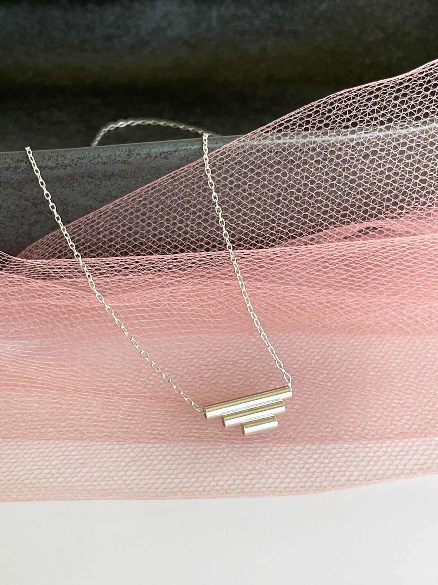 Sterling Silver Art Deco Pendant Necklace
