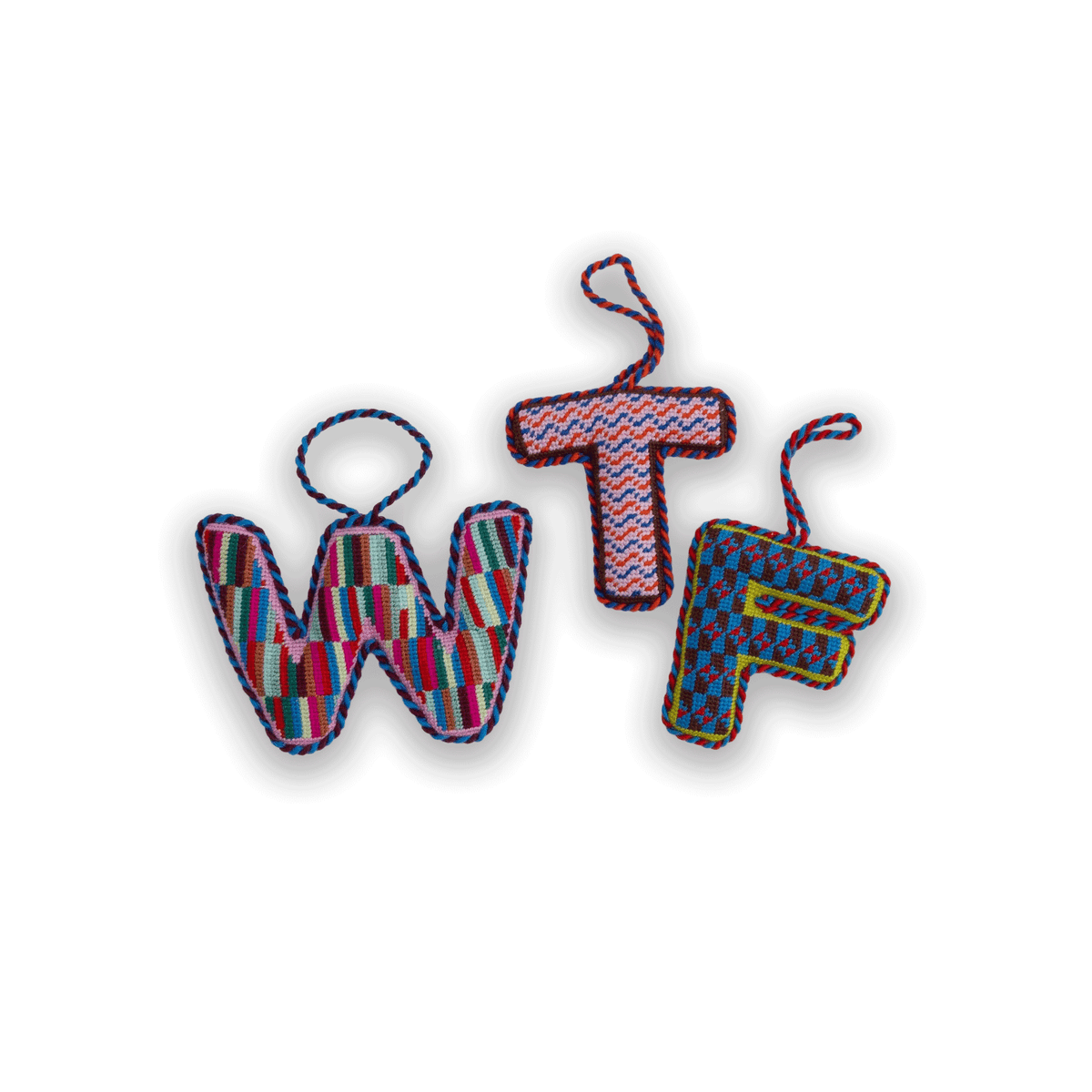 Needlepoint Monogram Ornament - T