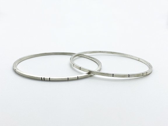 Linear Essentials Silver Bangle Bracelet