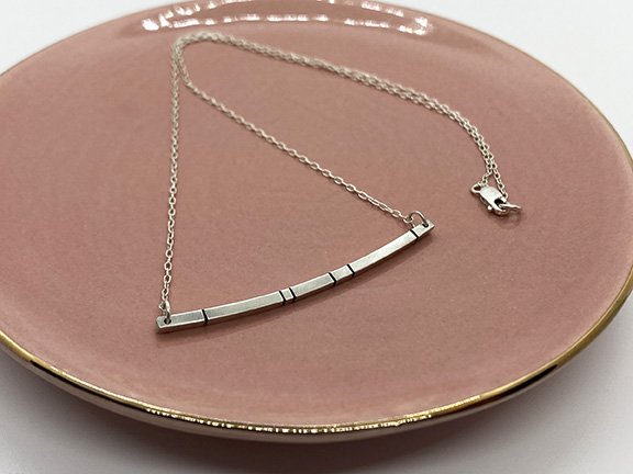 Linear Essentials Silver Bar Necklace