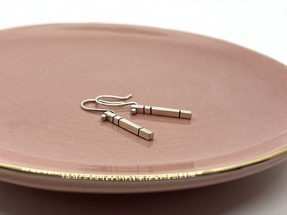 Linear Essentials Silver Dangle Earrings