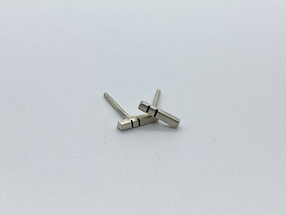 Mini Linear Essentials Silver Stick Earrings