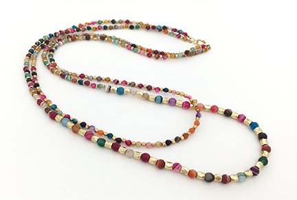 Colorful Agate Double Strand Necklace