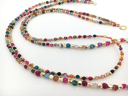 Colorful Agate Double Strand Necklace