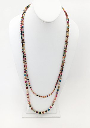 Colorful Agate Double Strand Necklace