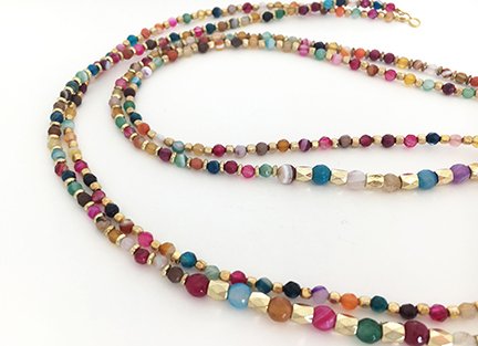 Colorful Agate Double Strand Necklace