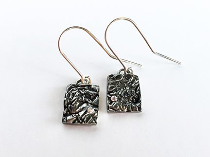 Fine Silver Textured Earrings