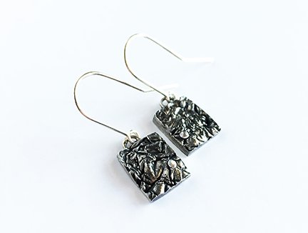 Fine Silver Textured Earrings