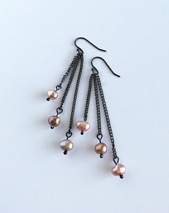 Pearl 3 Strand Earrings