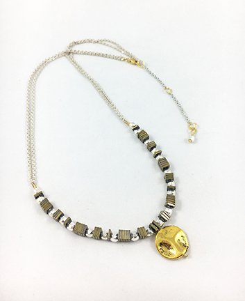 Silver & Gold Hematite Necklace