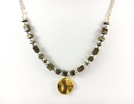 Silver & Gold Hematite Necklace