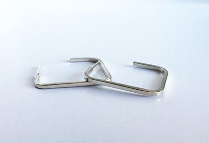 Square Silver Hoops