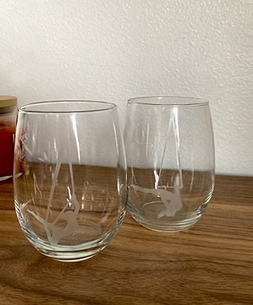 Aerial Trapeze Etched Glass