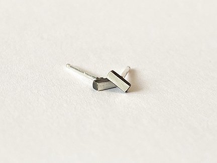 Petite Silver & Black Stick Earrings