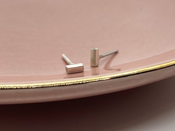 Petite Silver Stick Earrings