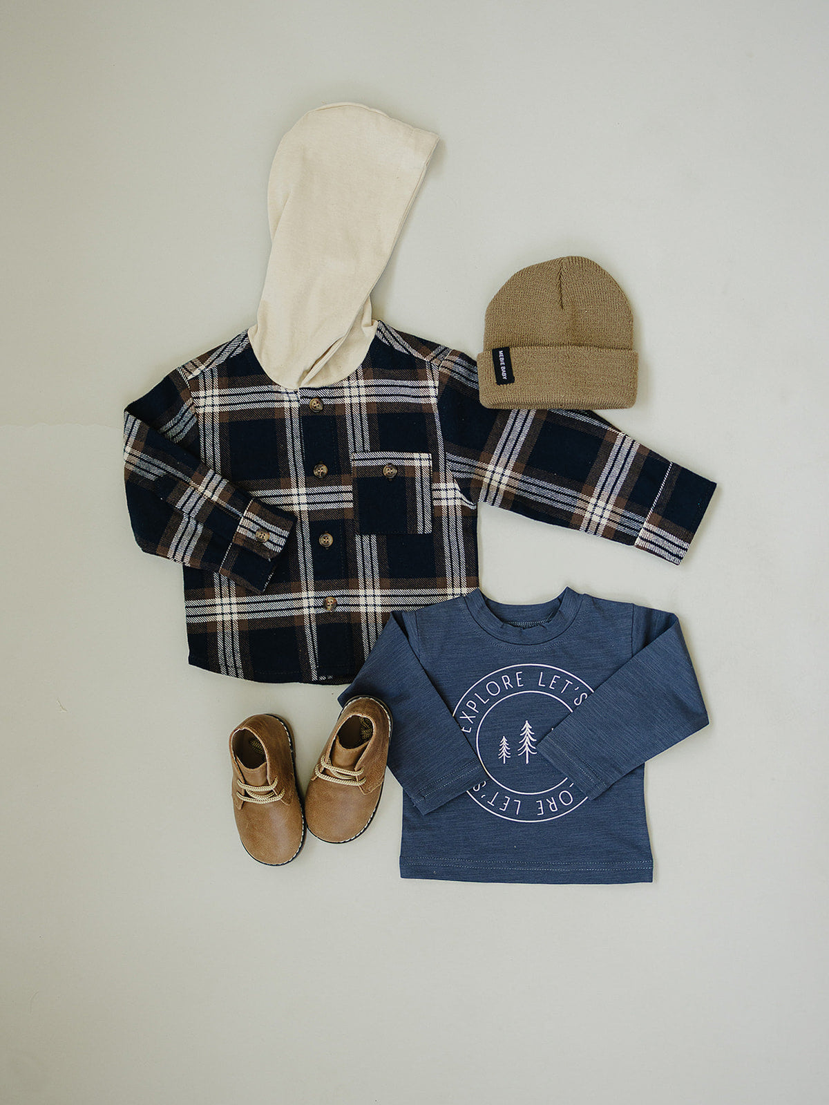 Plaid Hooded Button Up Shirt
