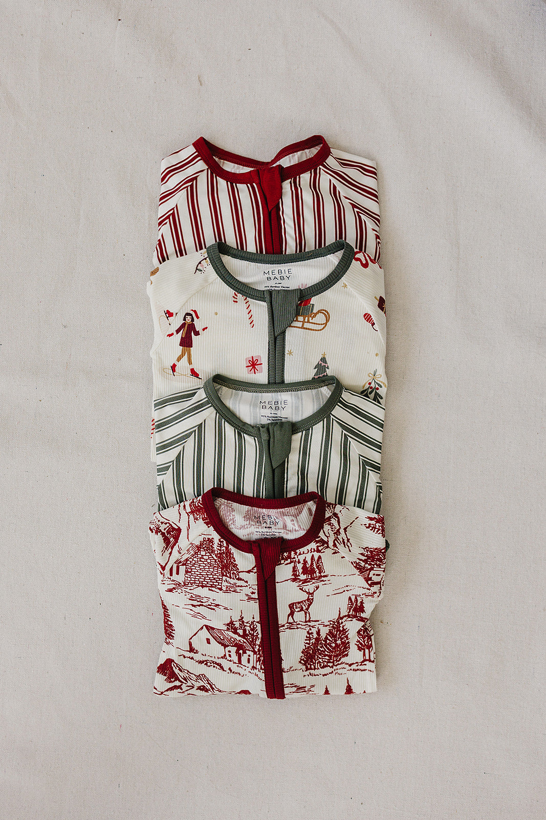 Red Stripe Bamboo Zipper