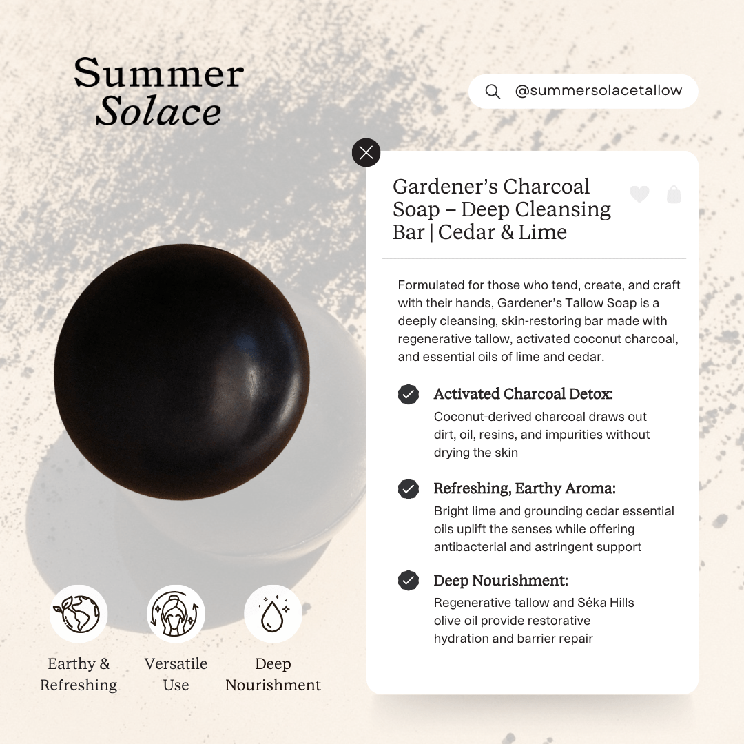 Gardener’s Sphere Soap – Activated Charcoal with Cedar & Lime