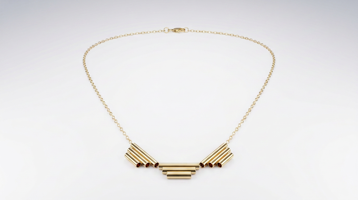 Gold Art Deco Statement Necklace — view 3