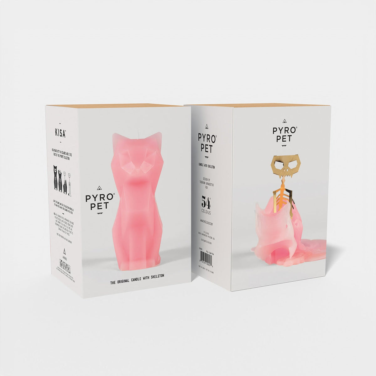 PyroPet Kisa Cat Candle - Light Pink