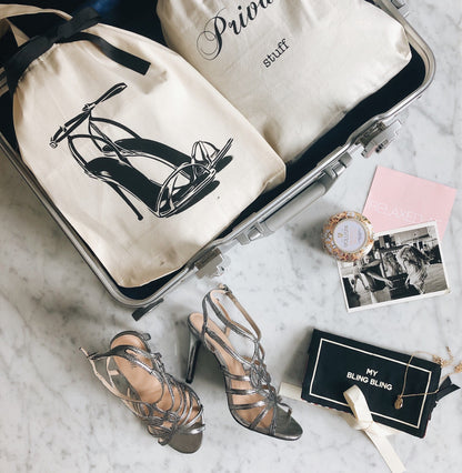 High Heel Sandal Shoe Bag – Cream