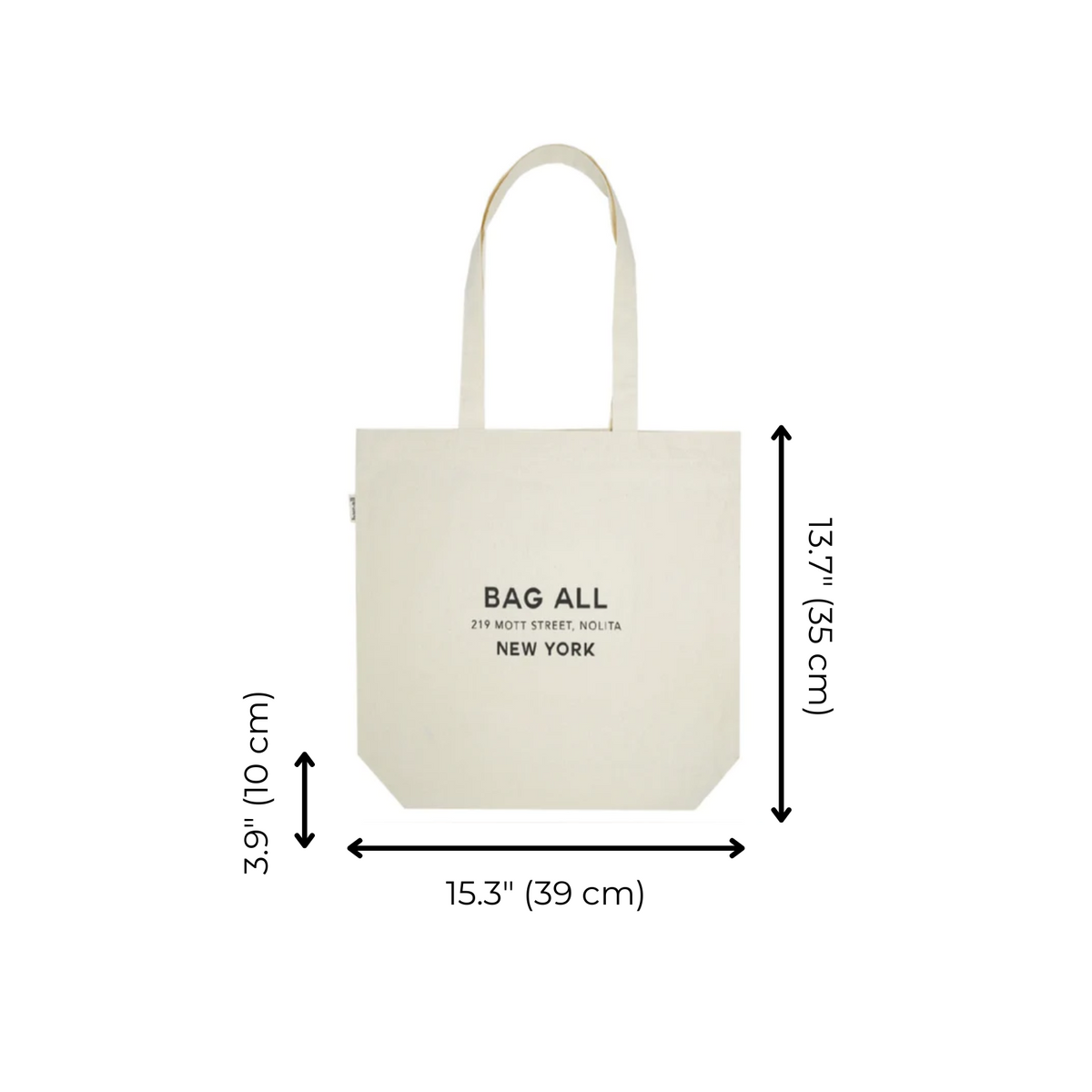 New York City Tote with Zipper and Inside Pocket – Cream
