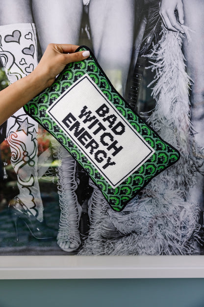 Bad Witch Energy Needlepoint Pillow